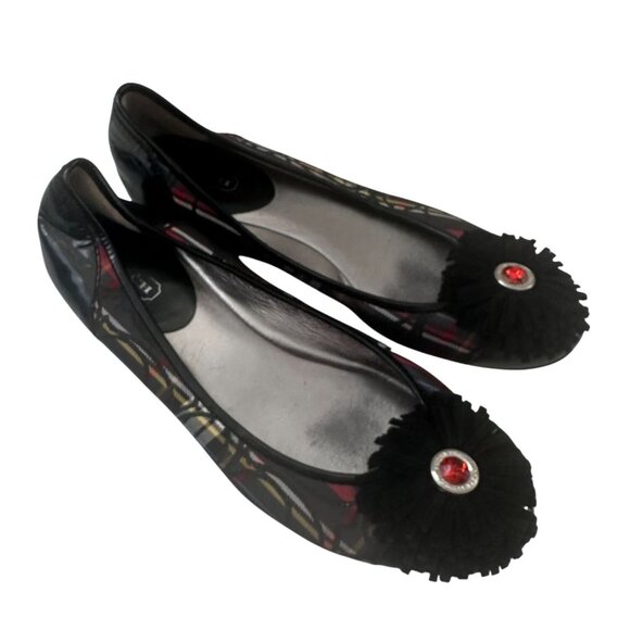 COACH Womens Robbin Plaid Logo Flats Size 8 - Picture 3 of 9
